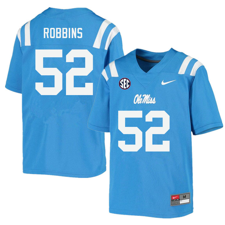 Taleeq Robbins Ole Miss Rebels NCAA Men's Powder Blue #52 Stitched Limited College Football Jersey MXV2158FR